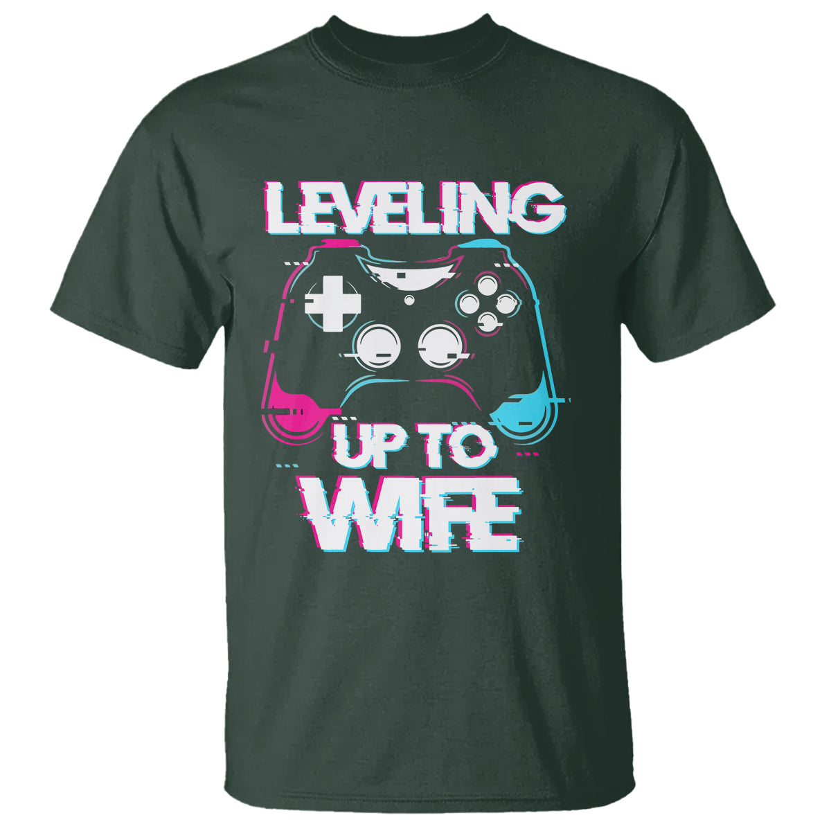 Engagement T Shirt Leveled Up To WIfe Funny Gamer Vaporwave Newly Engaged Couple Matching - Wonder Print Shop