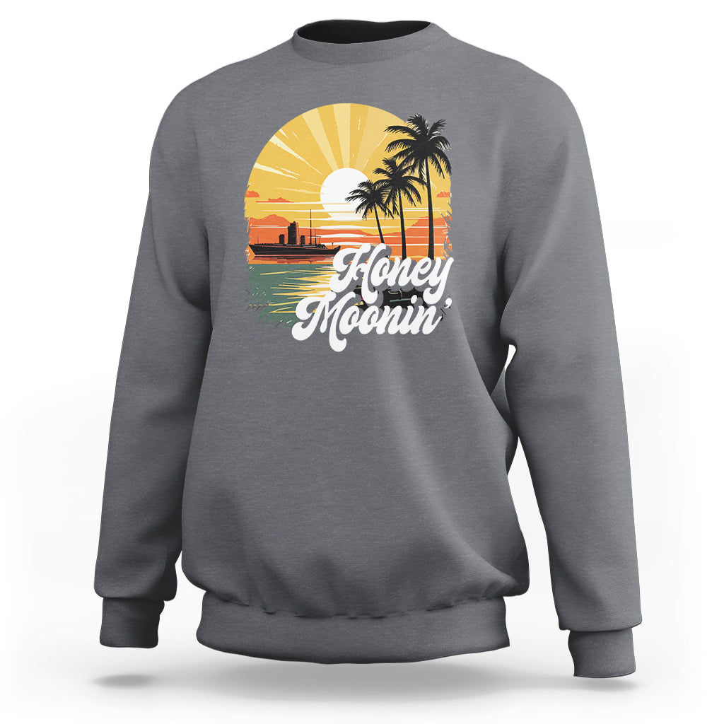 Honeymoon Sweatshirt Beach Trip Married Couple Matching - Wonder Print Shop