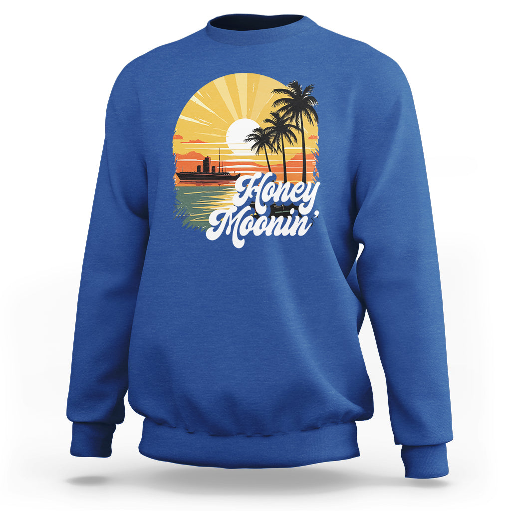 Honeymoon Sweatshirt Beach Trip Married Couple Matching - Wonder Print Shop