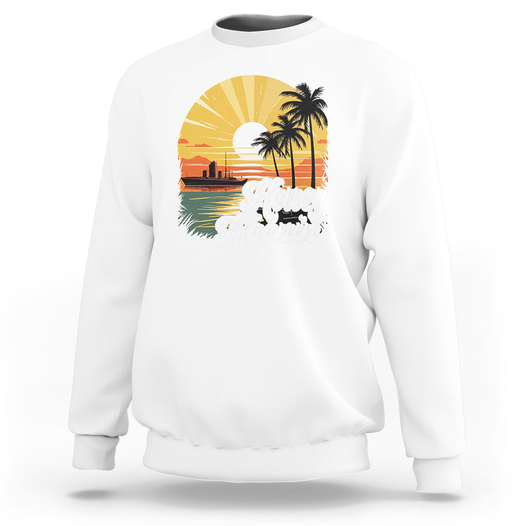 Honeymoon Sweatshirt Beach Trip Married Couple Matching - Wonder Print Shop