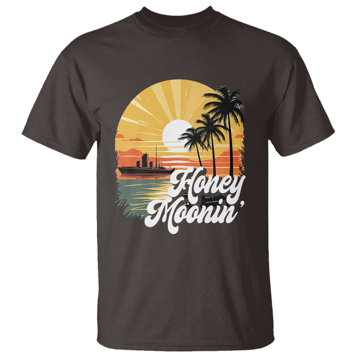 Honeymoon T Shirt Beach Trip Married Couple Matching - Wonder Print Shop