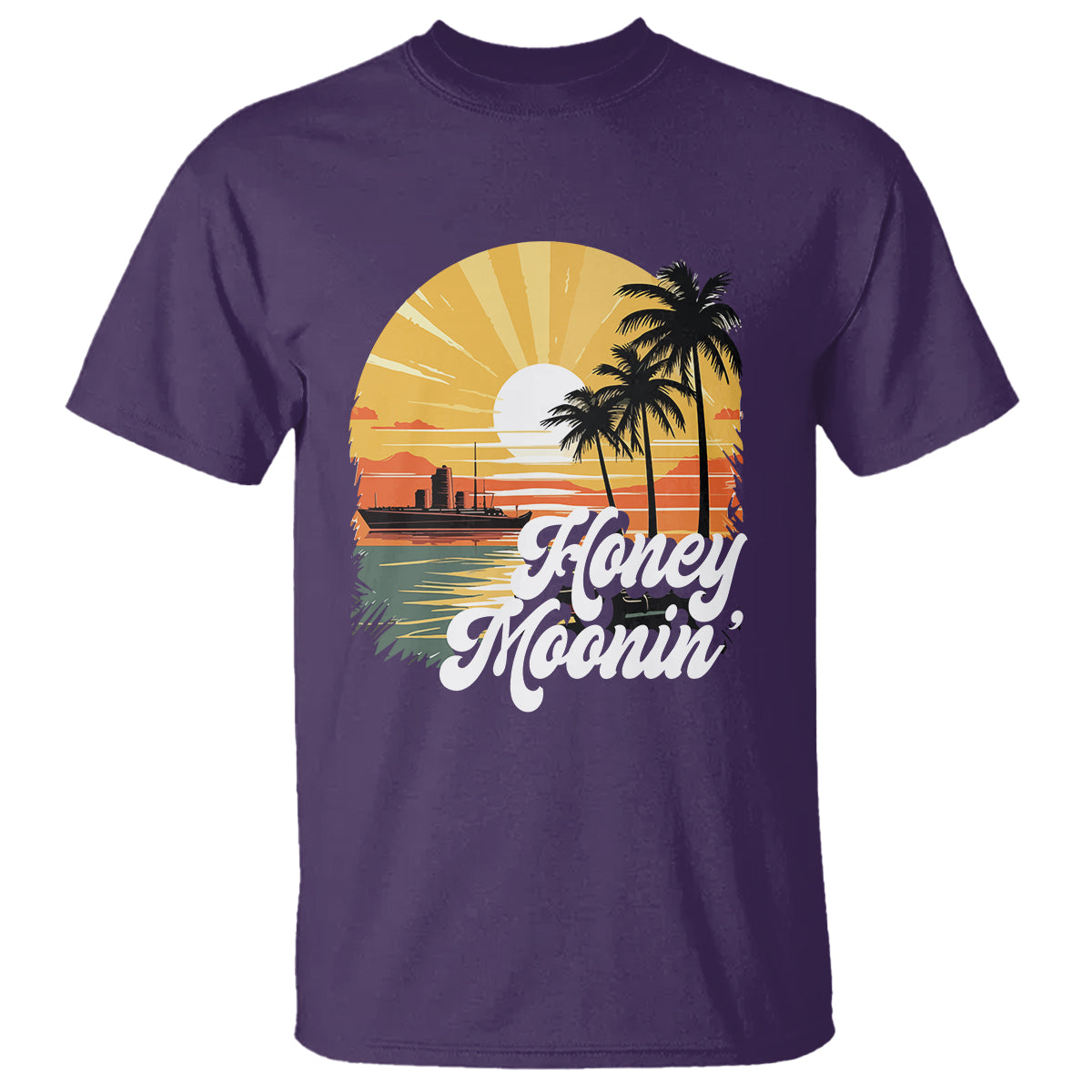 Honeymoon T Shirt Beach Trip Married Couple Matching - Wonder Print Shop