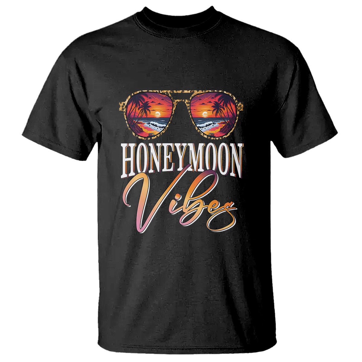 Honeymoon Vibes T Shirt Beach Trip Married Couple Matching - Wonder Print Shop