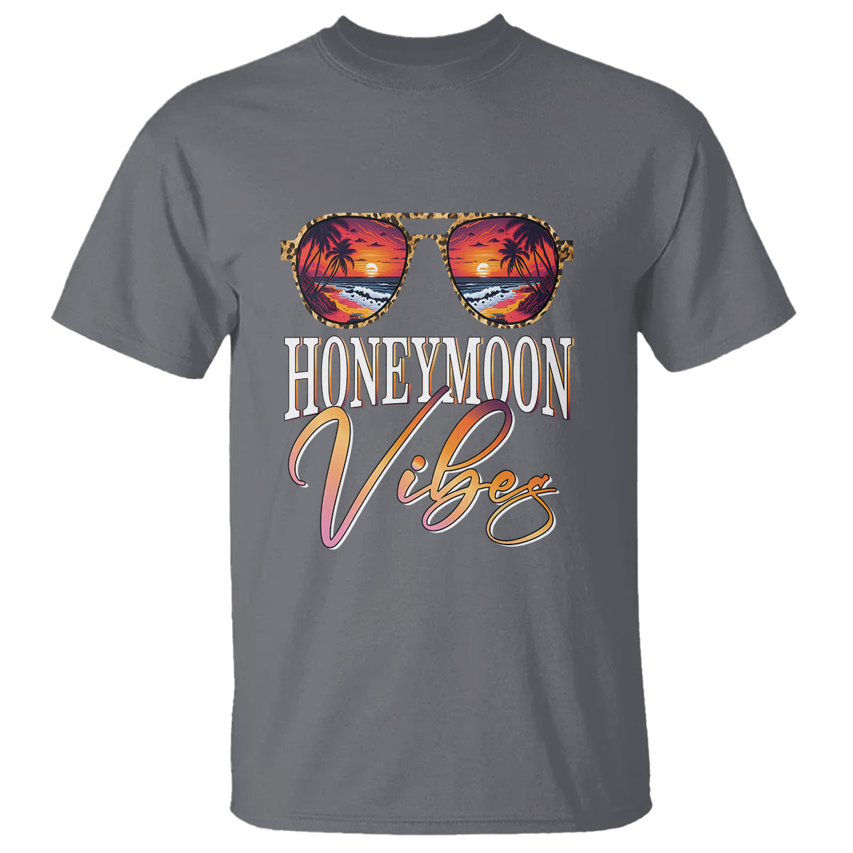 Honeymoon Vibes T Shirt Beach Trip Married Couple Matching - Wonder Print Shop