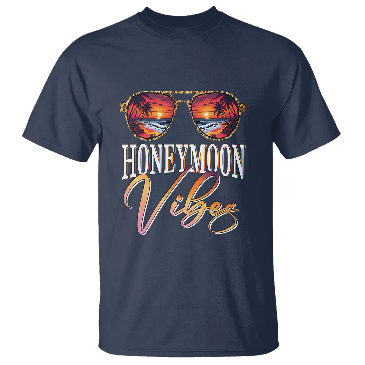 Honeymoon Vibes T Shirt Beach Trip Married Couple Matching - Wonder Print Shop