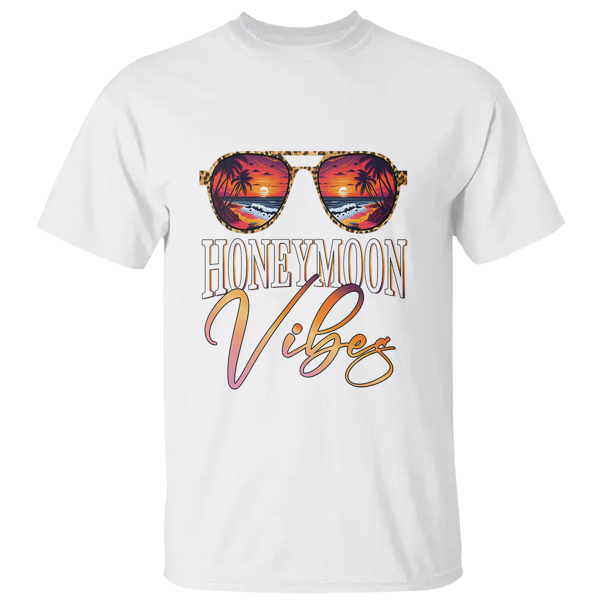 Honeymoon Vibes T Shirt Beach Trip Married Couple Matching - Wonder Print Shop