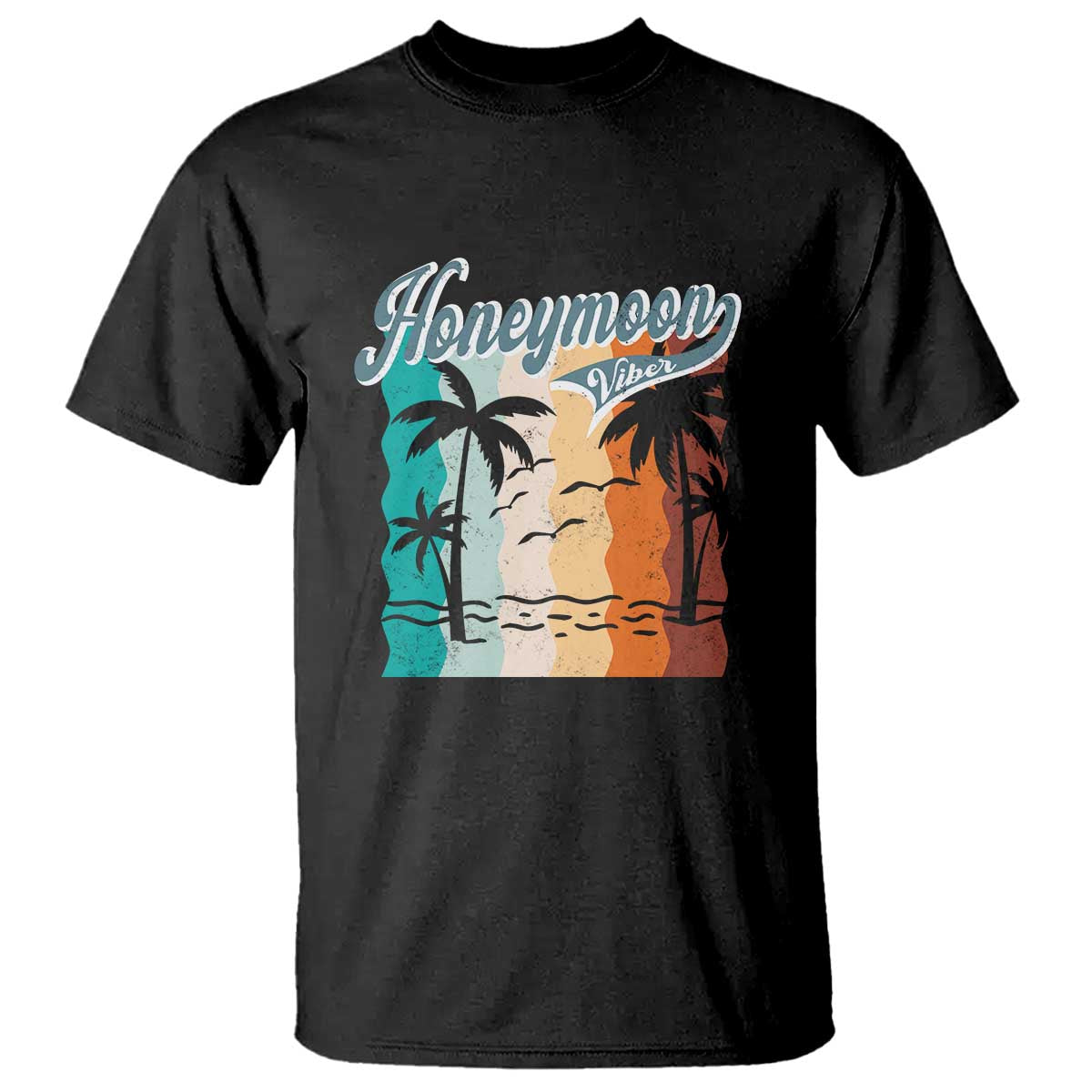 Honeymoon Vibe T Shirt Beach Trip Married Couple Matching - Wonder Print Shop