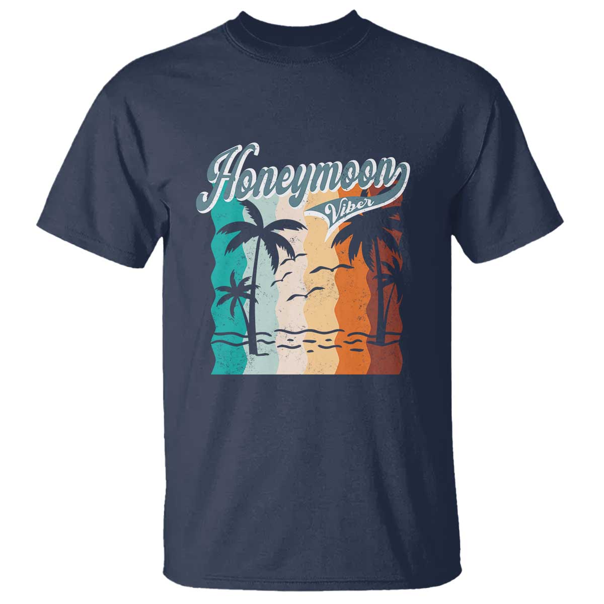 Honeymoon Vibe T Shirt Beach Trip Married Couple Matching - Wonder Print Shop