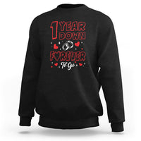 1st Wedding Anniversary Sweatshirt 1 Year Down Forever To Go Marriage Couple - Wonder Print Shop