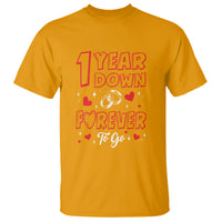 1st Wedding Anniversary T Shirt 1 Year Down Forever To Go Marriage Couple - Wonder Print Shop