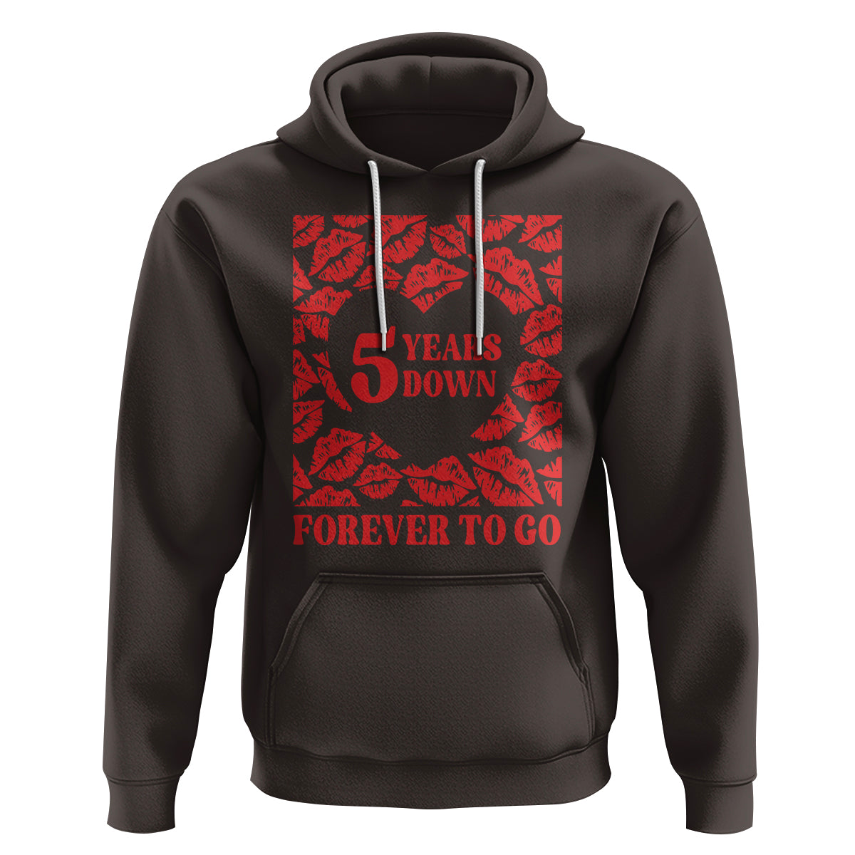 5th Wedding Anniversary Hoodie 5 Years Down Forever To Go Marriage Couple - Wonder Print Shop