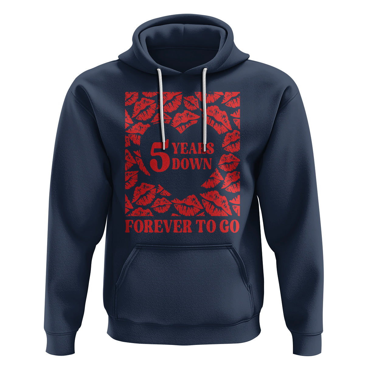 5th Wedding Anniversary Hoodie 5 Years Down Forever To Go Marriage Couple - Wonder Print Shop