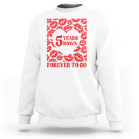 5th Wedding Anniversary Sweatshirt 5 Years Down Forever To Go Marriage Couple - Wonder Print Shop