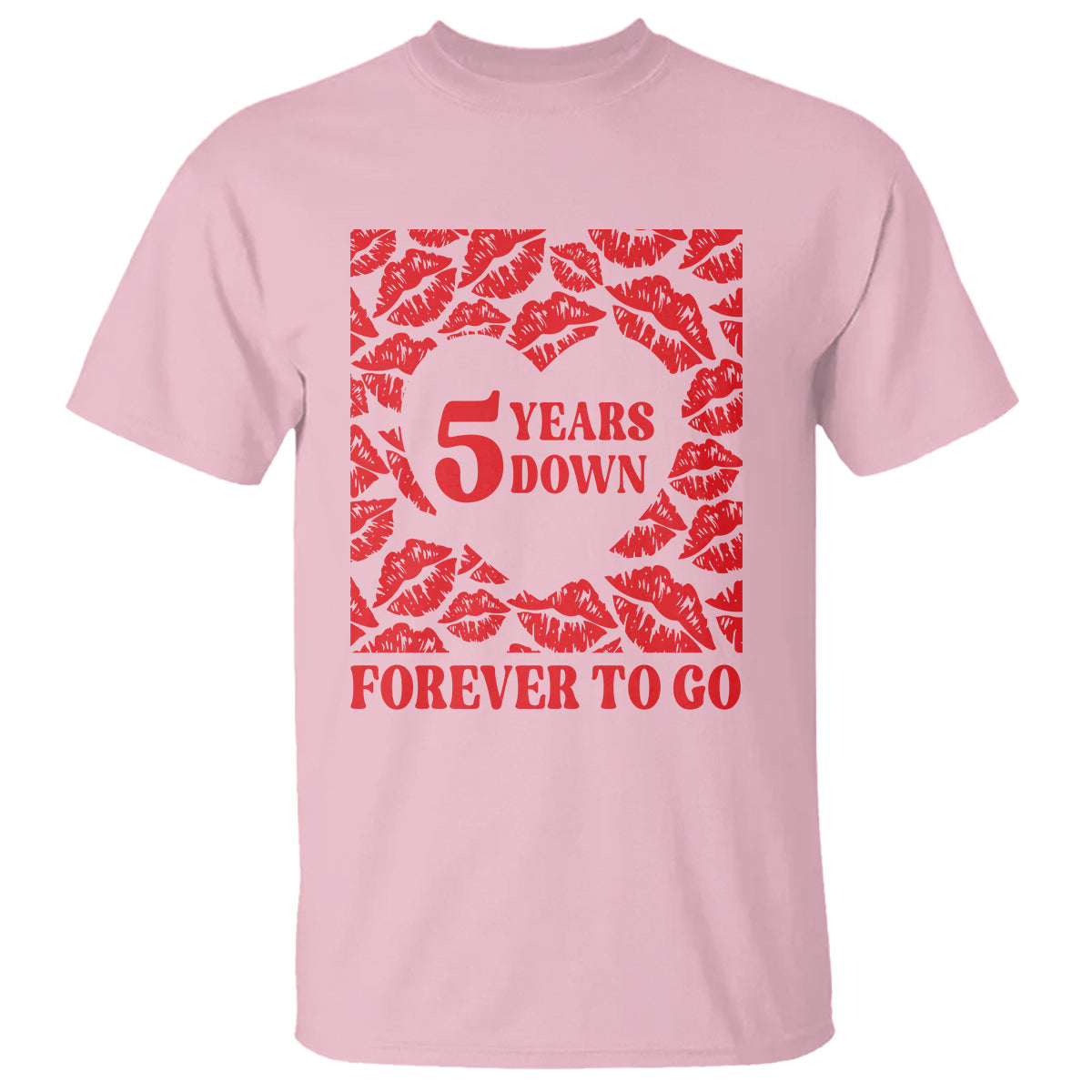 5th Wedding Anniversary T Shirt 5 Years Down Forever To Go Marriage Couple - Wonder Print Shop