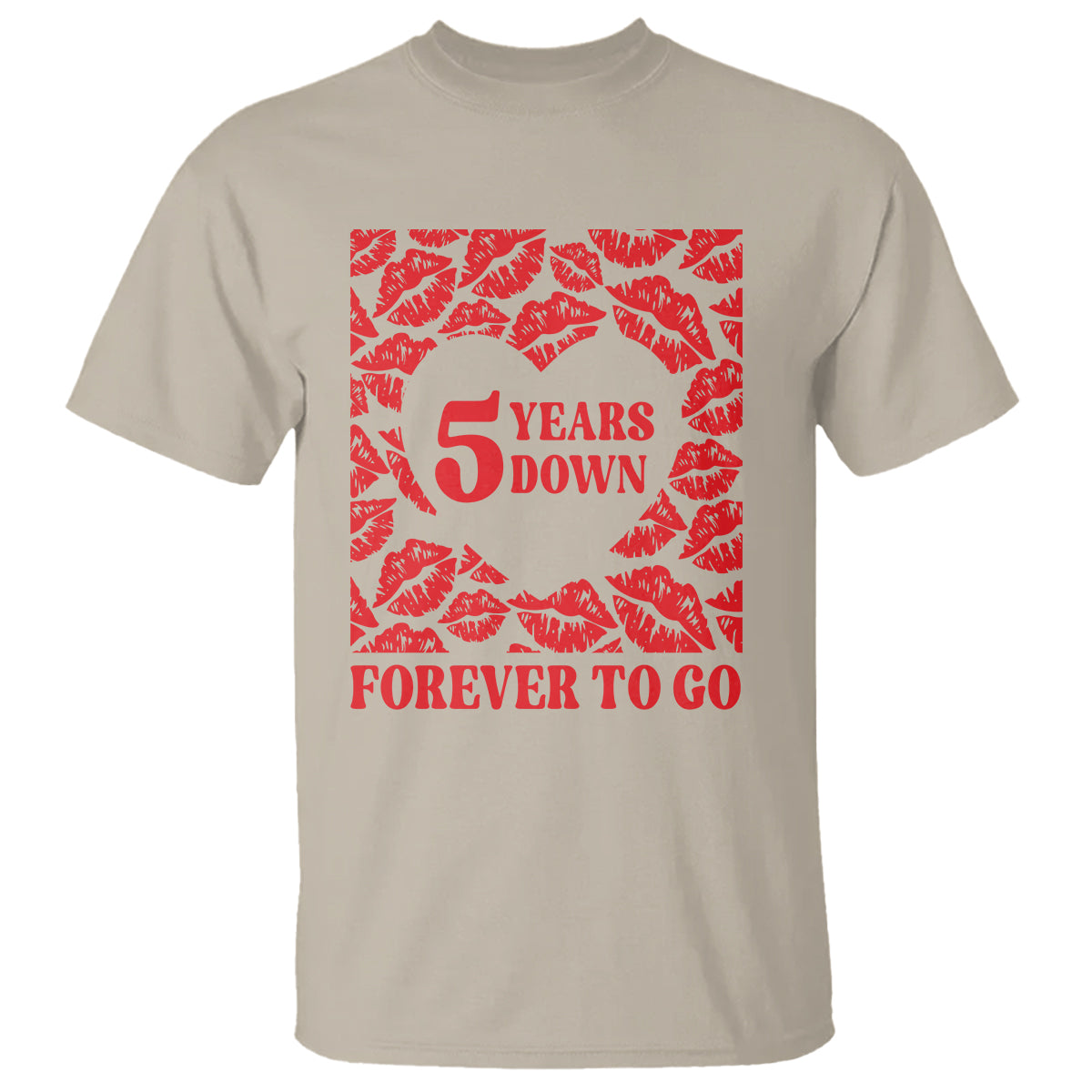 5th Wedding Anniversary T Shirt 5 Years Down Forever To Go Marriage Couple - Wonder Print Shop