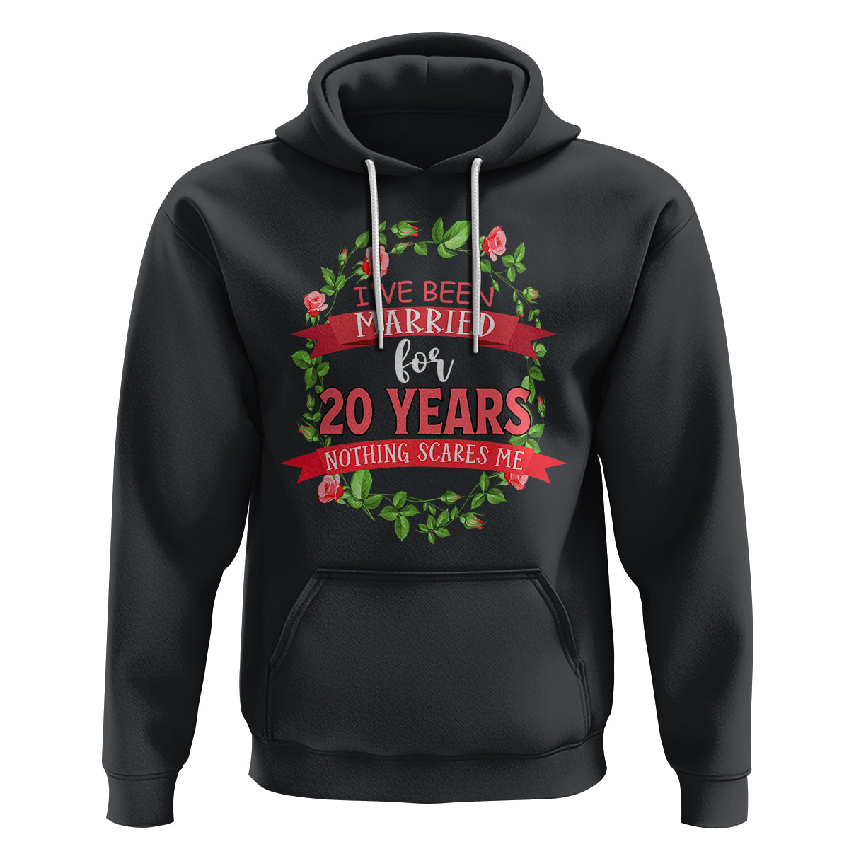 20th Wedding Anniversary Hoodie Marriaged For 20 Years Nothing Scares Me - Wonder Print Shop