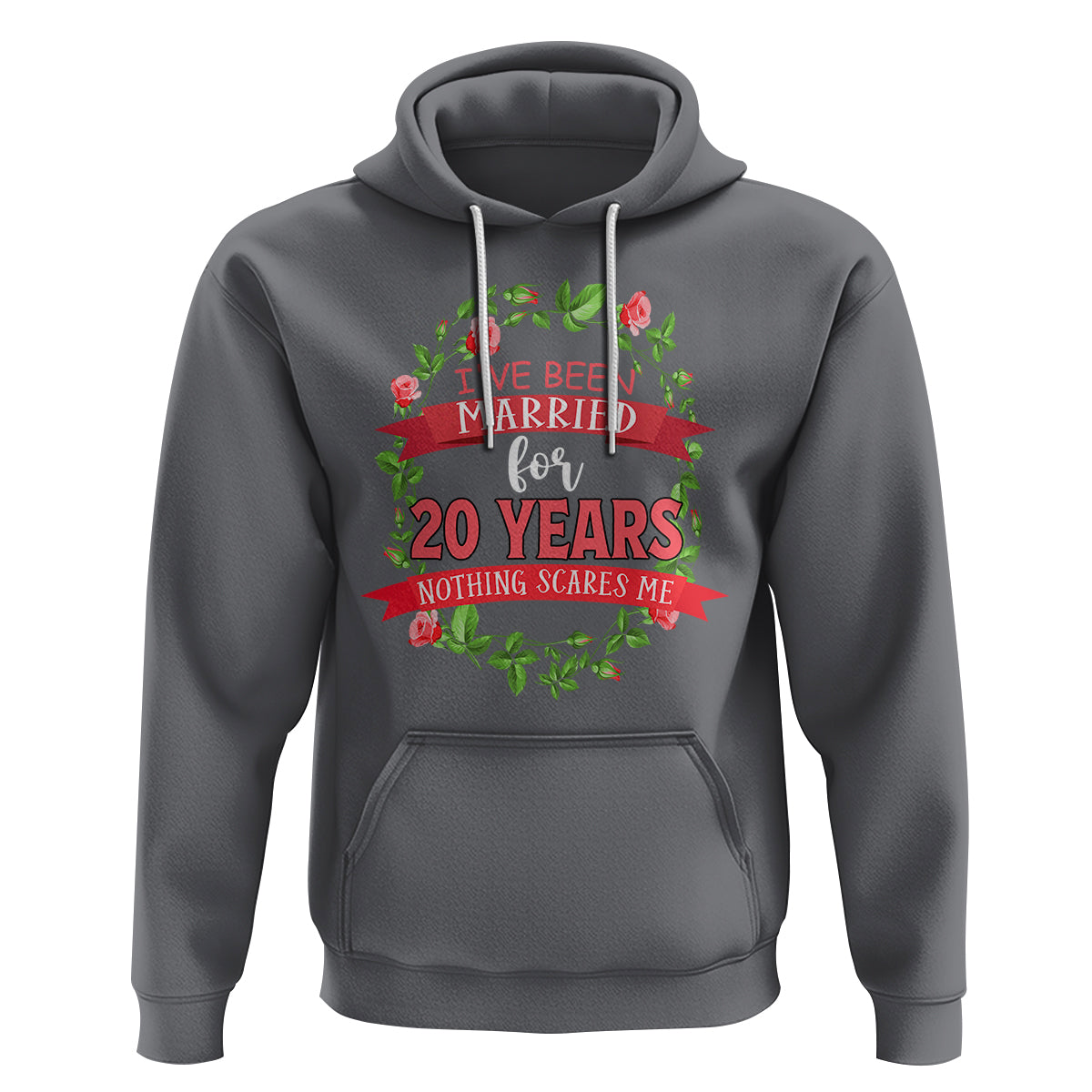 20th Wedding Anniversary Hoodie Marriaged For 20 Years Nothing Scares Me - Wonder Print Shop