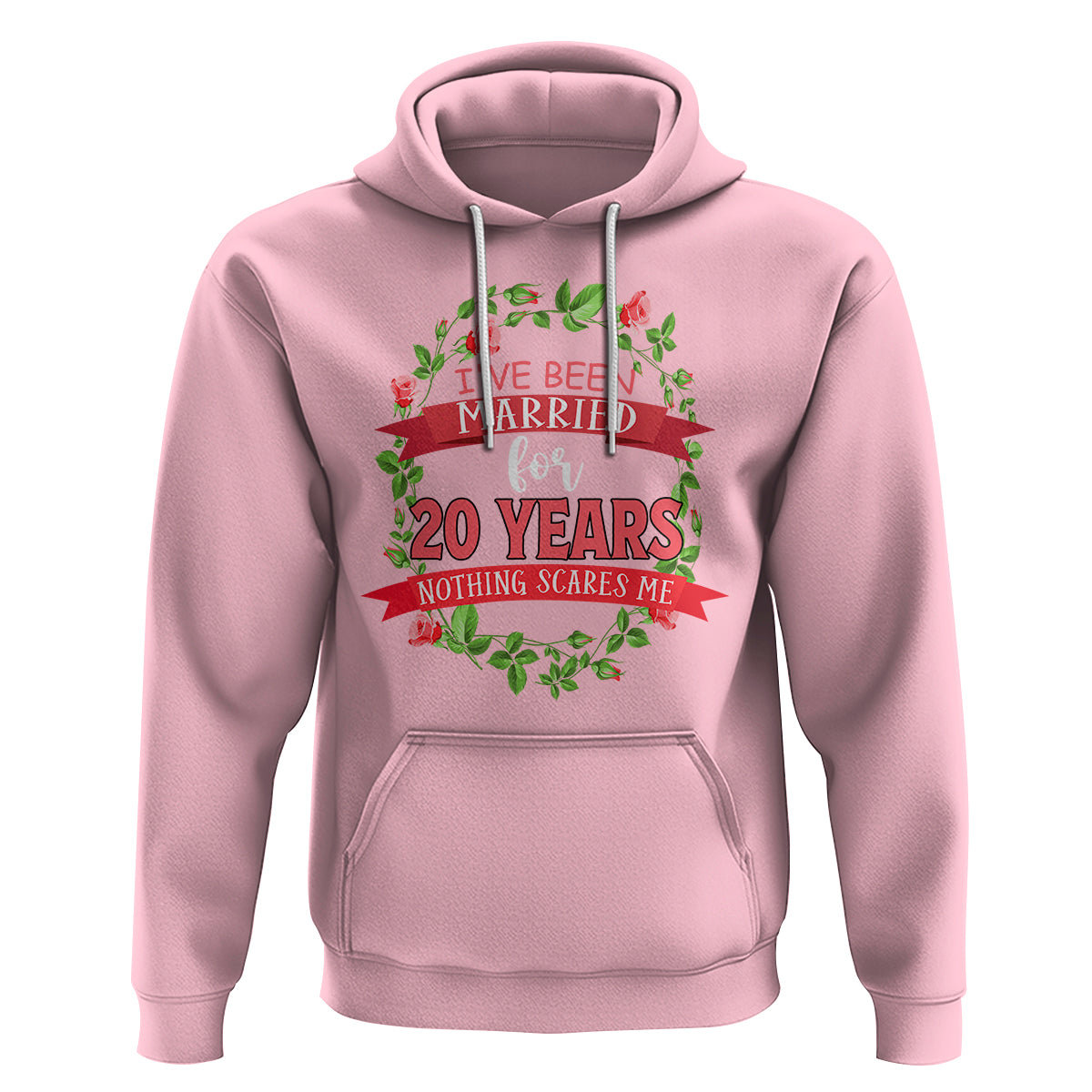 20th Wedding Anniversary Hoodie Marriaged For 20 Years Nothing Scares Me - Wonder Print Shop