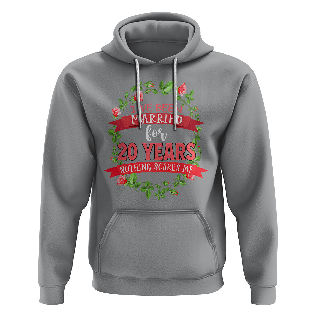 20th Wedding Anniversary Hoodie Marriaged For 20 Years Nothing Scares Me - Wonder Print Shop