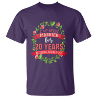 20th Wedding Anniversary T Shirt Marriaged For 20 Years Nothing Scares Me - Wonder Print Shop
