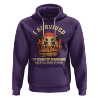 30th Wedding Anniversary Hoodie I Survived 30 Years Of Marriage And Still Going Strong Skeleton Couple Hold Hand - Wonder Print Shop