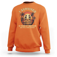 30th Wedding Anniversary Sweatshirt I Survived 30 Years Of Marriage And Still Going Strong Skeleton Couple Hold Hand - Wonder Print Shop