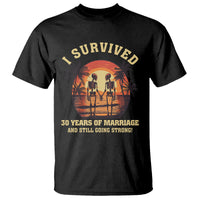 30th Wedding Anniversary T Shirt I Survived 30 Years Of Marriage And Still Going Strong Skeleton Couple Hold Hand - Wonder Print Shop
