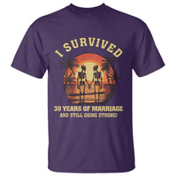 30th Wedding Anniversary T Shirt I Survived 30 Years Of Marriage And Still Going Strong Skeleton Couple Hold Hand - Wonder Print Shop