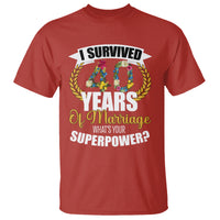 40th Wedding Anniversary T Shirt I Survived 40 Years Of Marriage What's Your Superpower? - Wonder Print Shop
