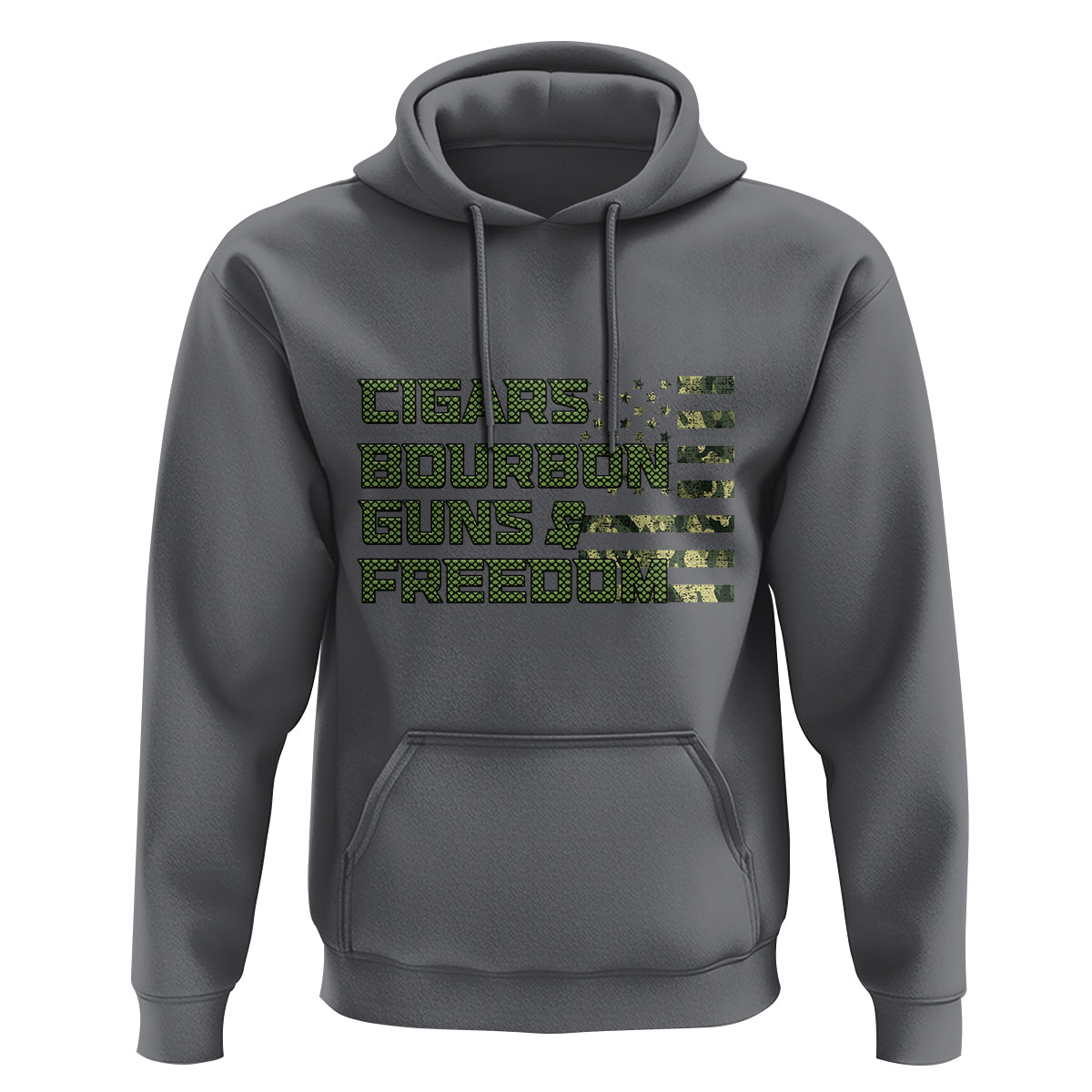 Cigars Bourbon Guns Freedom American Flag Hoodie - Wonder Print Shop
