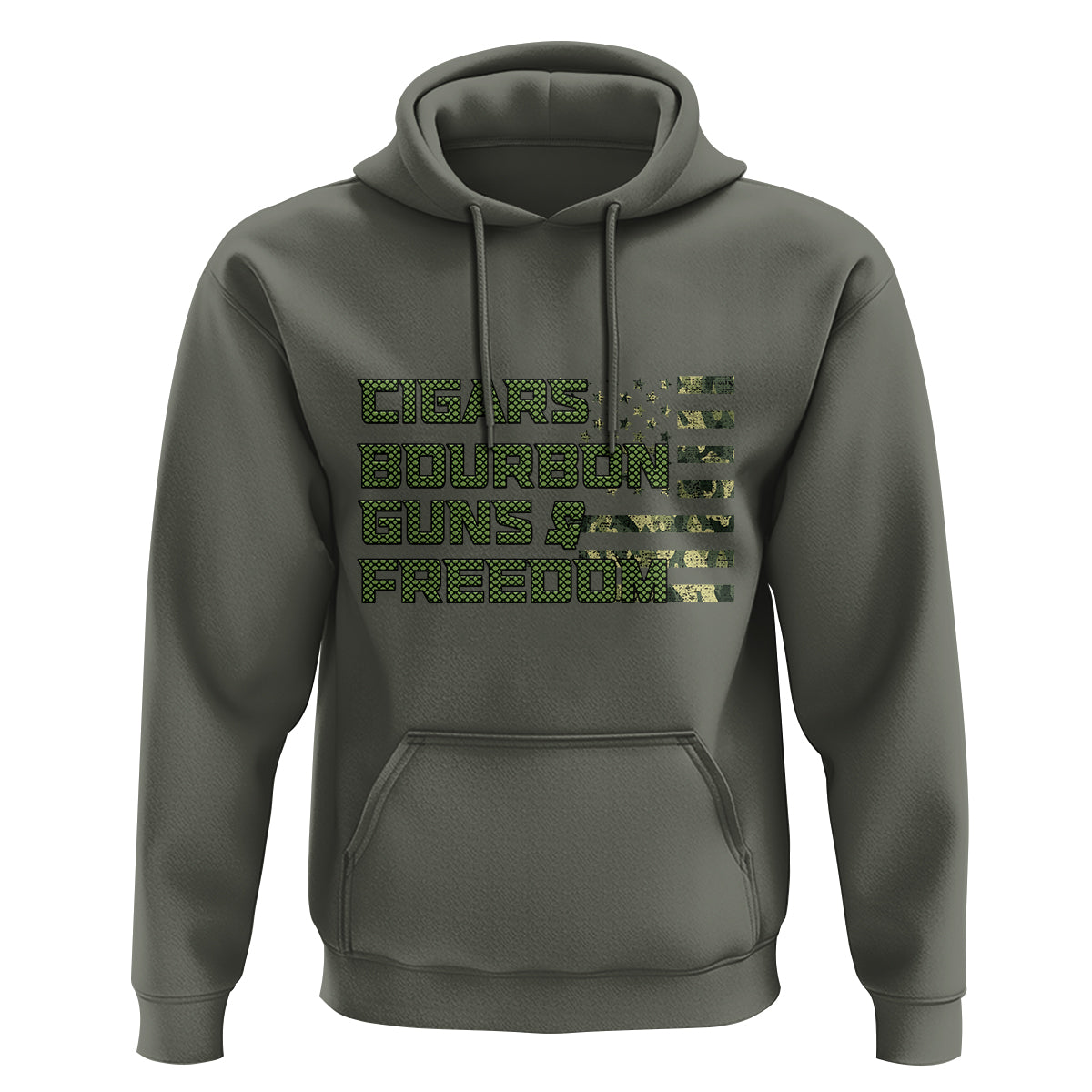 Cigars Bourbon Guns Freedom American Flag Hoodie - Wonder Print Shop