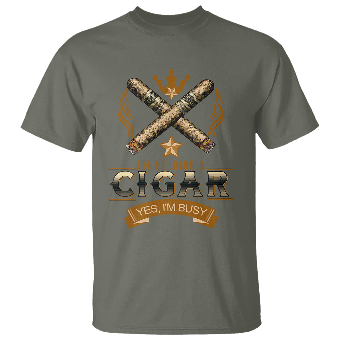 Cigar Lover T Shirt I'm Holding A Cigar Yes I'm Busy - Wonder Print Shop