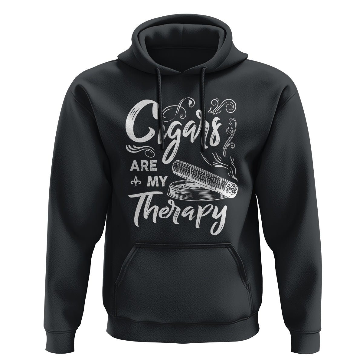 Cigar Lover Hoodie Cigars Are My Therapy Smoker Smoking - Wonder Print Shop