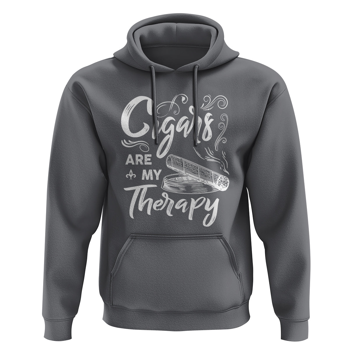 Cigar Lover Hoodie Cigars Are My Therapy Smoker Smoking - Wonder Print Shop