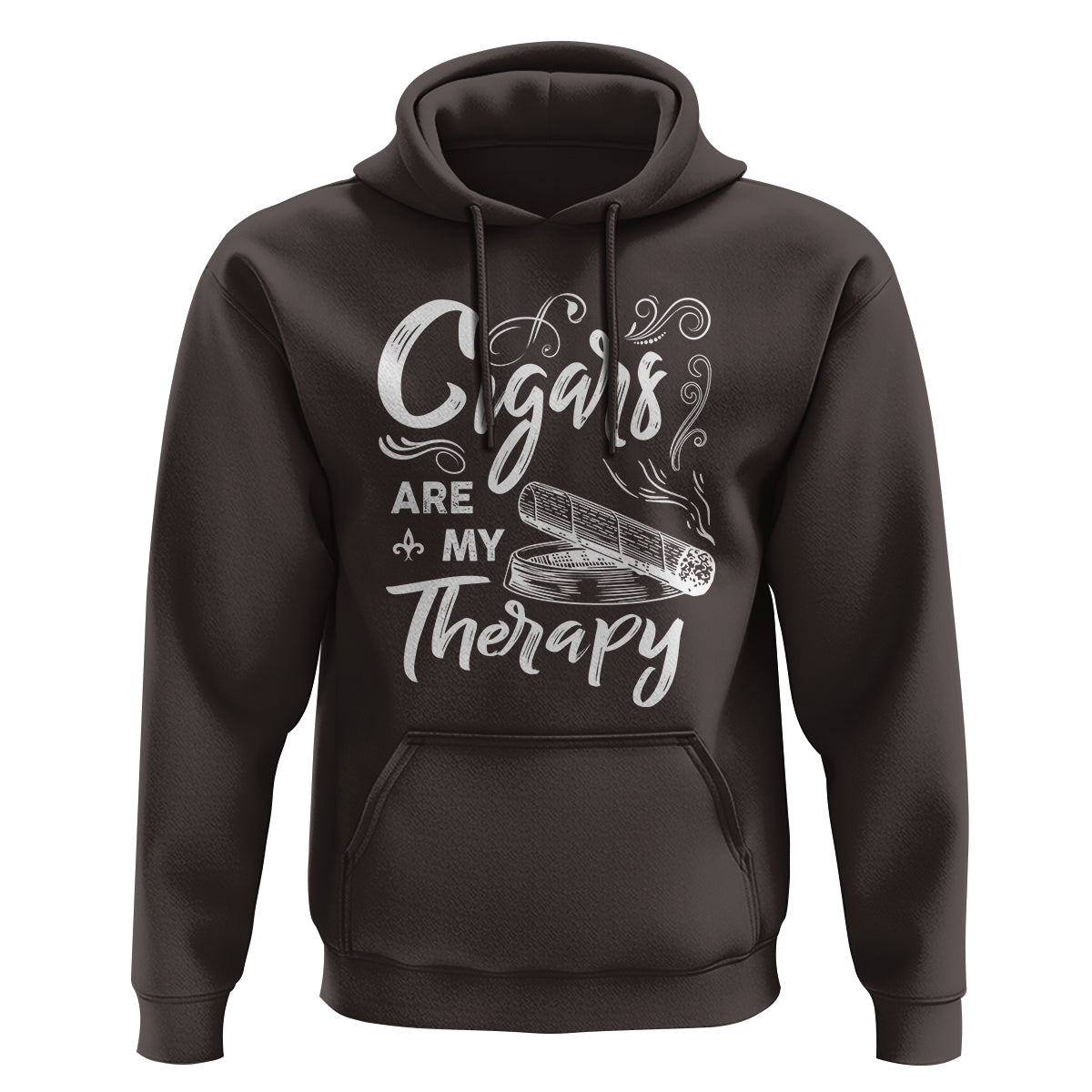 Cigar Lover Hoodie Cigars Are My Therapy Smoker Smoking - Wonder Print Shop