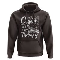 Cigar Lover Hoodie Cigars Are My Therapy Smoker Smoking - Wonder Print Shop
