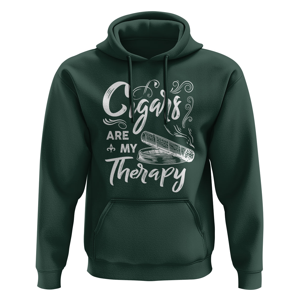 Cigar Lover Hoodie Cigars Are My Therapy Smoker Smoking - Wonder Print Shop