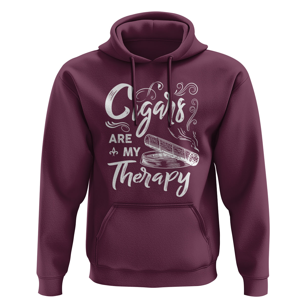Cigar Lover Hoodie Cigars Are My Therapy Smoker Smoking - Wonder Print Shop