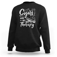 Cigar Lover Sweatshirt Cigars Are My Therapy Smoker Smoking - Wonder Print Shop