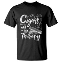 Cigar Lover T Shirt Cigars Are My Therapy Smoker Smoking - Wonder Print Shop