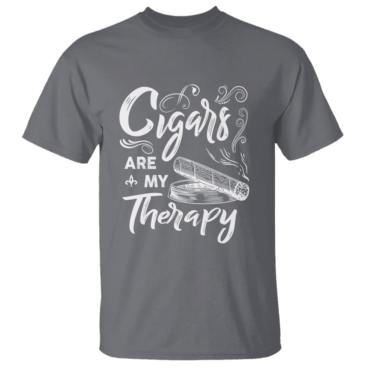 Cigar Lover T Shirt Cigars Are My Therapy Smoker Smoking - Wonder Print Shop