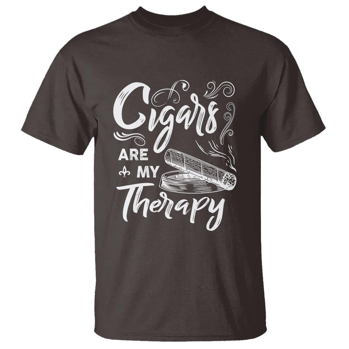 Cigar Lover T Shirt Cigars Are My Therapy Smoker Smoking - Wonder Print Shop