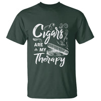 Cigar Lover T Shirt Cigars Are My Therapy Smoker Smoking - Wonder Print Shop