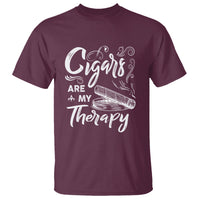 Cigar Lover T Shirt Cigars Are My Therapy Smoker Smoking - Wonder Print Shop