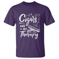 Cigar Lover T Shirt Cigars Are My Therapy Smoker Smoking - Wonder Print Shop