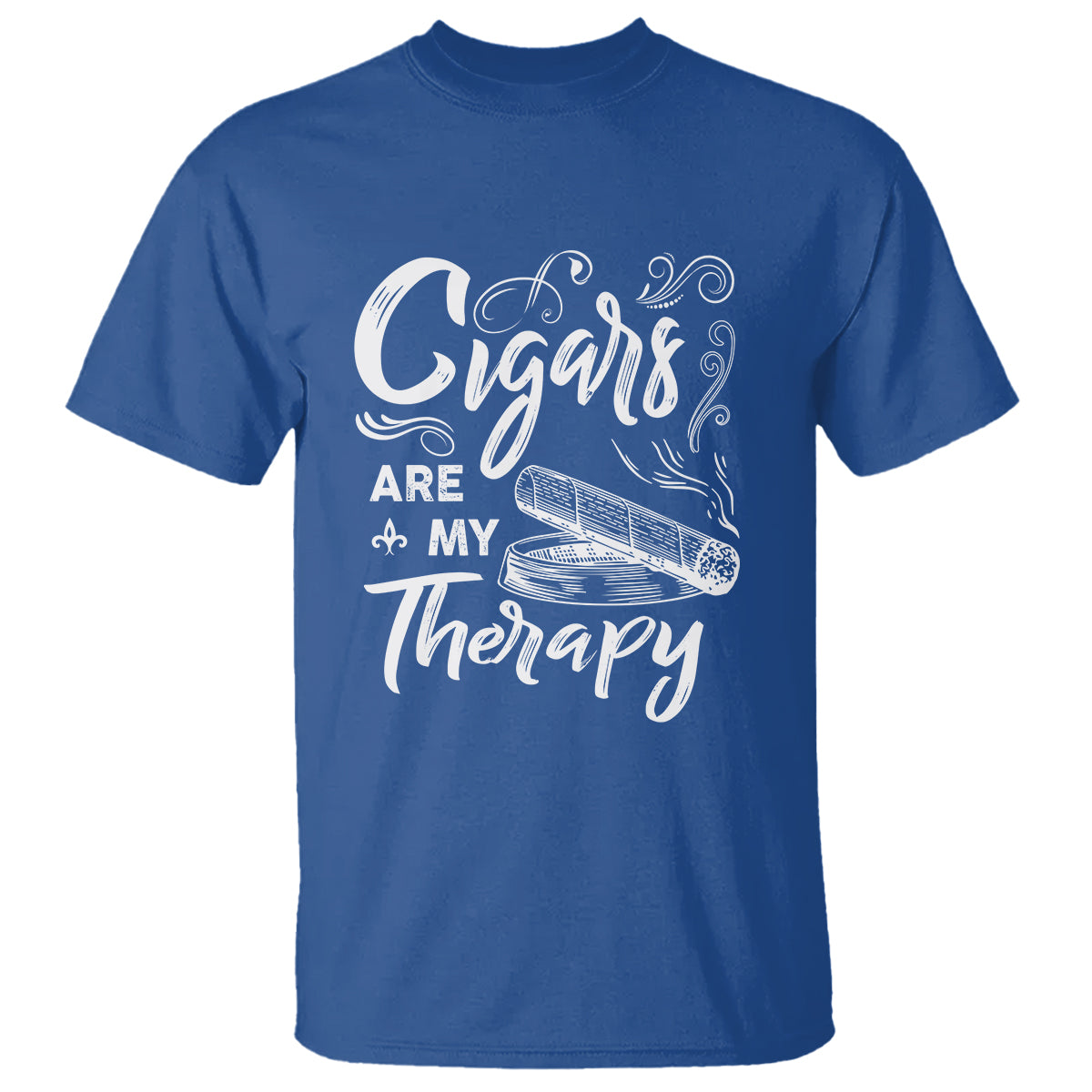 Cigar Lover T Shirt Cigars Are My Therapy Smoker Smoking - Wonder Print Shop