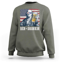 Funny 4th Of July Drinking Sweatshirt Ben Drankin Benjamin Franklin Patriotic Party - Wonder Print Shop