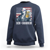 Funny 4th Of July Drinking Sweatshirt Ben Drankin Benjamin Franklin Patriotic Party - Wonder Print Shop