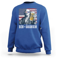 Funny 4th Of July Drinking Sweatshirt Ben Drankin Benjamin Franklin Patriotic Party - Wonder Print Shop
