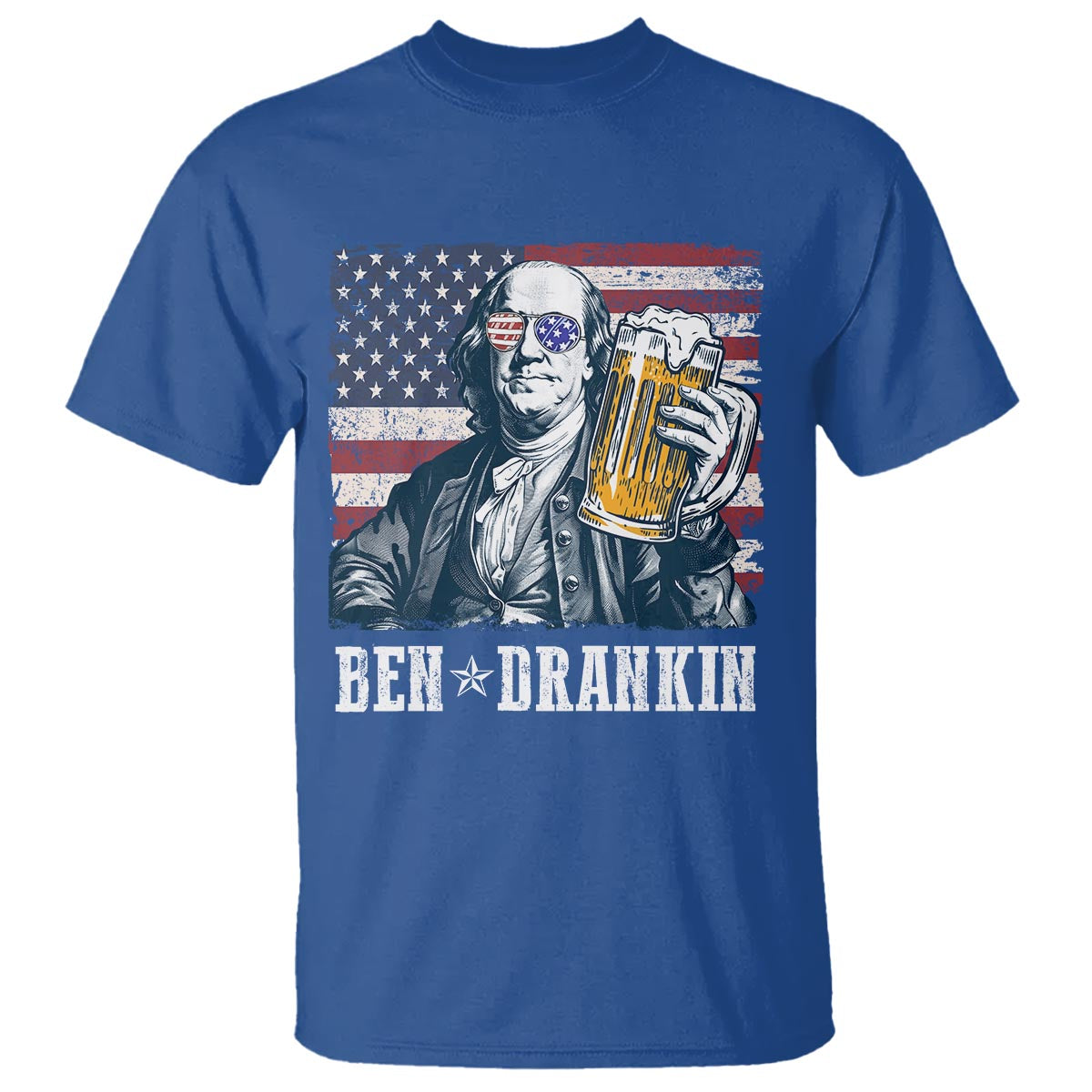 Funny 4th Of July Drinking T Shirt Ben Drankin Benjamin Franklin Patriotic Party - Wonder Print Shop